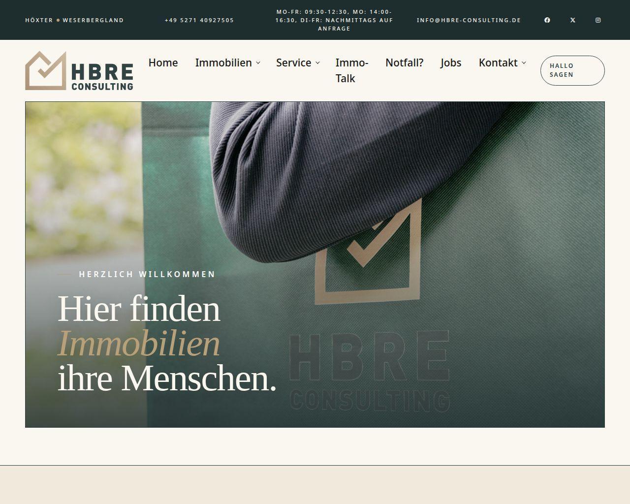 Makler Homepage Screenshot