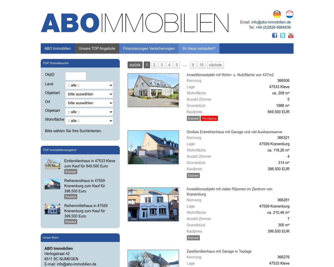 ABO Immobilien, Deutschland - Holland